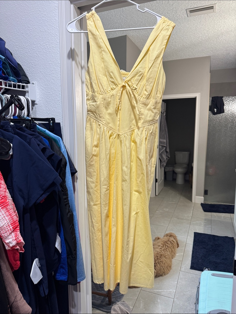 Sunny Yellow V-Neck Maxi Dress